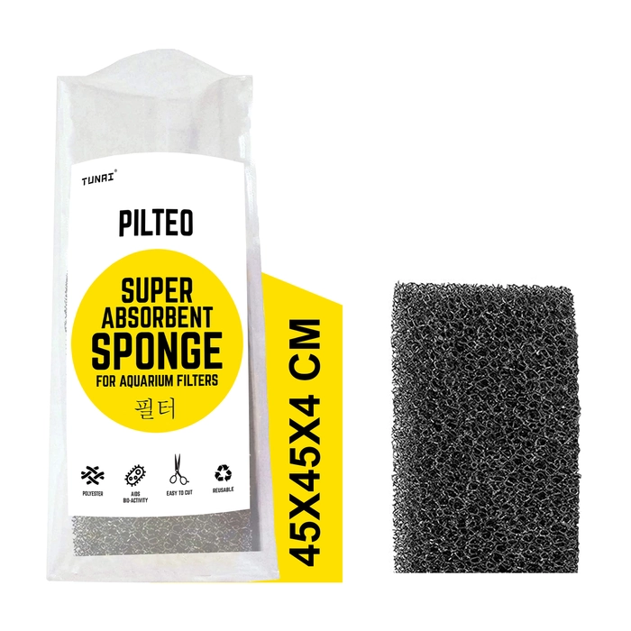 Tunai Pilteo Reusable Sponge Easy to Cut Filters for Both Mechanical and Biological Filtration in Aquarium Fish Tank (Blue, 45x30x2 CM)