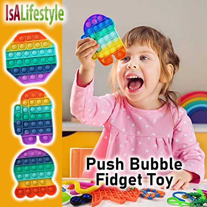 Pop It Fidget Toy Bubble Stress Relief Push Sensory Push Squeeze Sensory Anxiety Stress Relief Mathematic