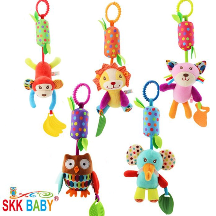 SKK Baby Rattle Wind Chime With Teether Clip on Toy for Stroller Crib Playmate