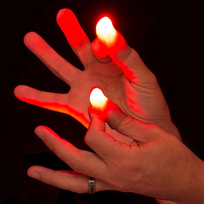 LED Thumb Magic Light Up (1 Pair) Finger Magic Show Prank Toys Birthday Party Lamp LED Toys Event Halloween