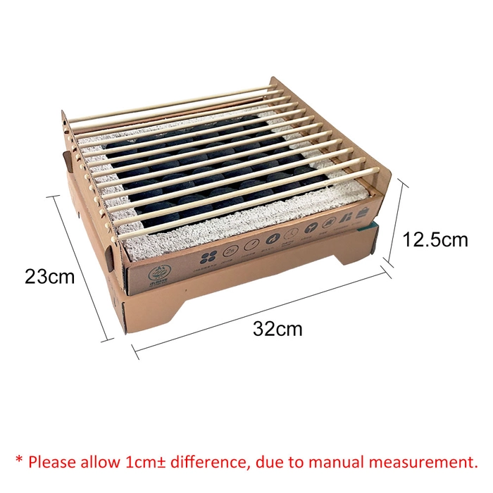 Disposable Grill Portable BBQ Box Easy Burn Charcoal One Time Grill Set Keep Burning above 90min+ BBQ at Home Outdoor Camping Garden Indoor Barbecue