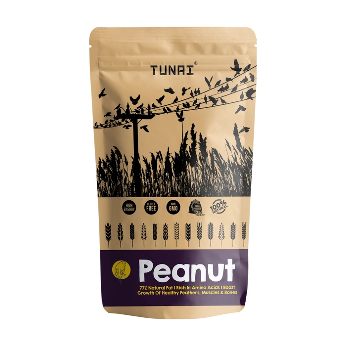 Tunai Peanuts Bird Feed | 450g | Excellent Bird Food For CAIQUE PARROTS, COCKATEILS, SMALL CONURES, QUAKER PARROTS, AMAZONS, COCKATOOS, MACAWS, & GREY PARROTS, High in Calcium, Potassium And Other Nut