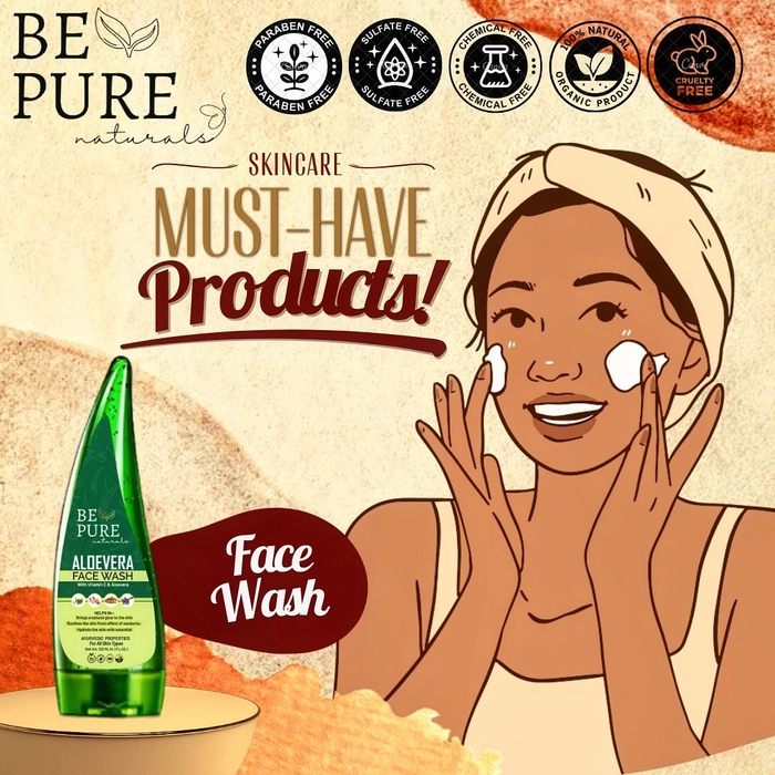 Be Pure Naturals Pimple & Acne Removal Combo including Aloevera Facewash with Vit-E & TeaTree Face Mist (120ml+100ml)