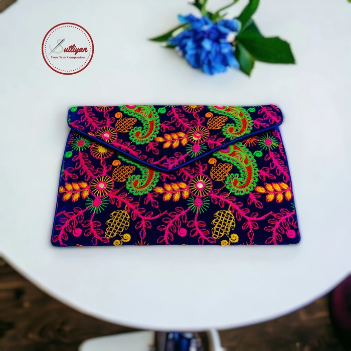 Female Multicolor Handmade Designer Ethnic Clutch Bag