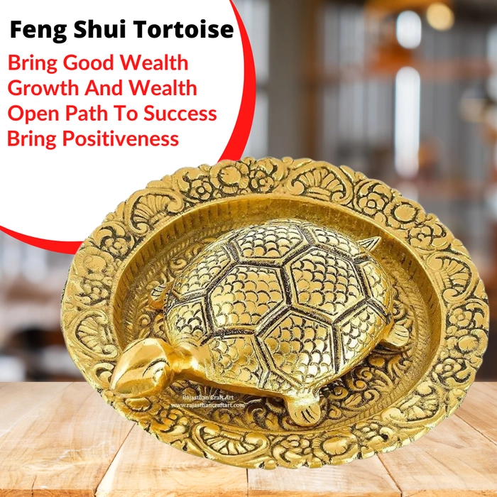 Feng Shui Tortoise On Metal Plate