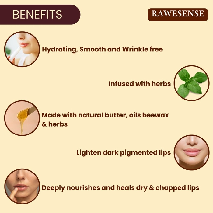 Rawesense Geranium Lip Balm - Soft and Nourished Lips / Pigmented & Dry Lips