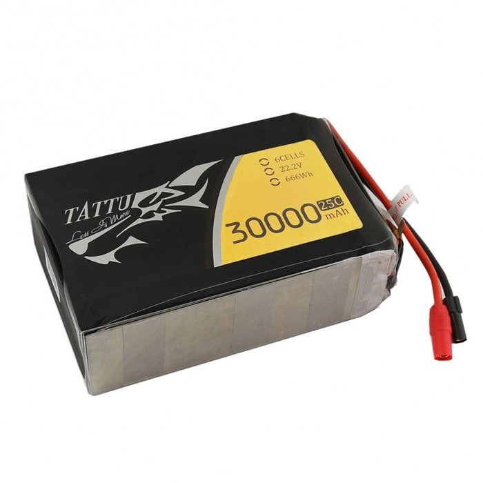 Tattu 30000mAh 22.2V 25C 6S1P Lipo Battery AS150+XT150 CONNECTOR