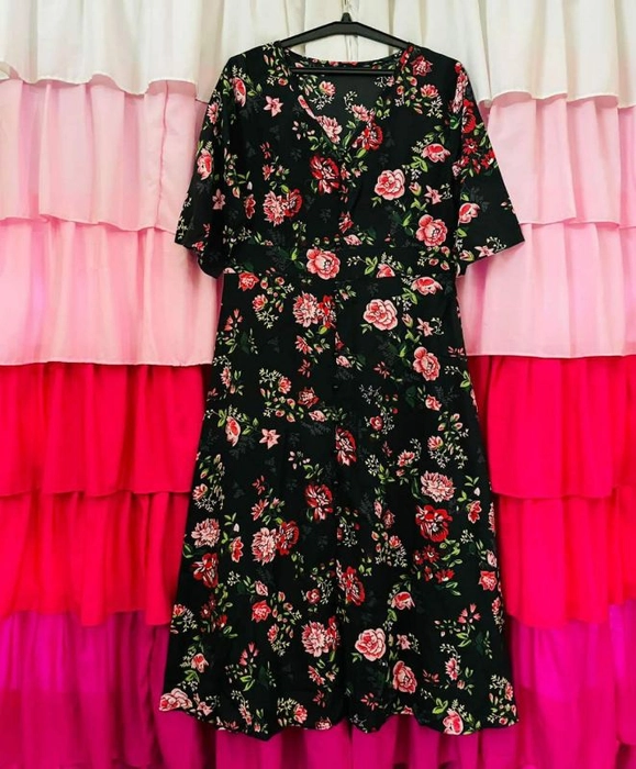 Sherri Hill Beaded Floral Ruffle Print Dress 56317 – Terry Costa