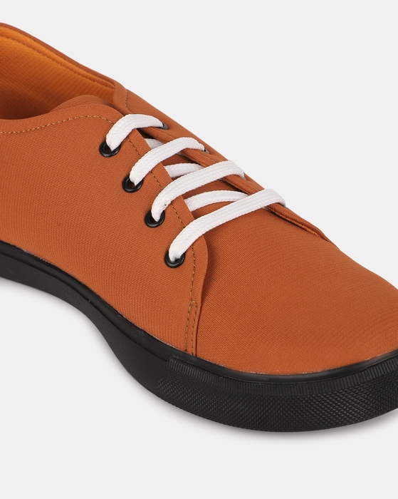 Orange canvas outlet sneakers