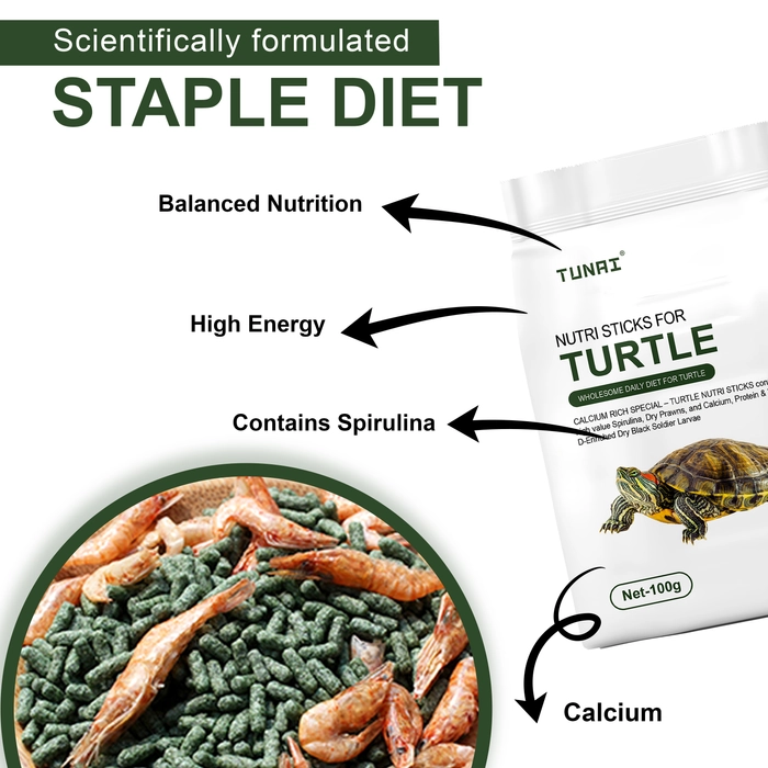 Tunai 3in1 (whole nutritious pellets, Shrimp, Bsfl larvae) Formula Turtle Food | Tortoise food for Daily Feed Fortified With White Fish Meal, Shrimp Meal, Spirulina And Algae Meal Along Side packed wi