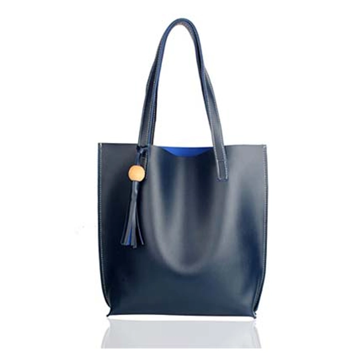 Women s Tote Bag plain blu Mammon bags