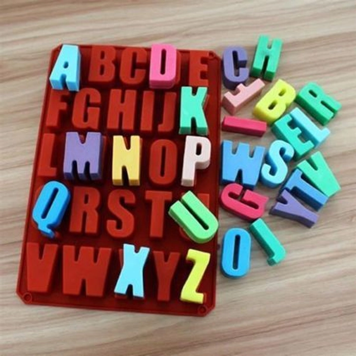 Big alphabet letter chocolate candy jelly fondant silicone mold