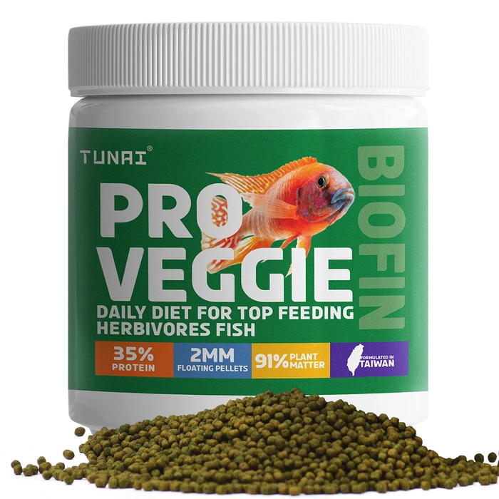 Tunai Pro Veg Fish Food for Cichlids and Top Feeding Herbivores Fish Food