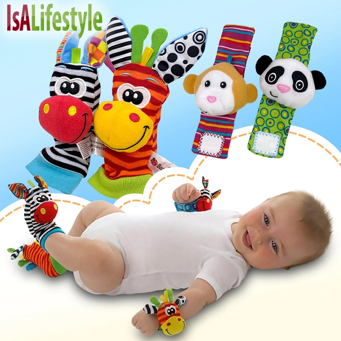 Baby Hand Wrist Rattle Sock Foot Finders Development Toy Strap Rattle Socks SKK Sozzy