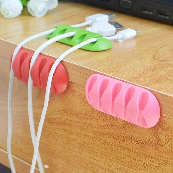 Silicone USB Cable Winder Desktop Tidy Management Clips Cable Organizer Mouse Headphone Wire Cable Holder