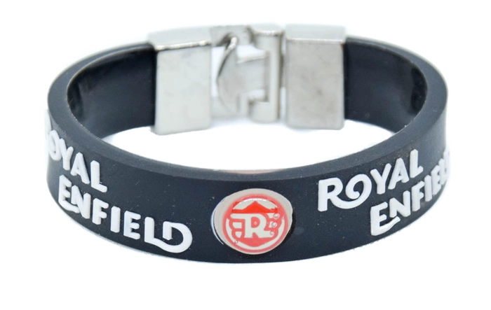 Royal Enfield leather bracelet with logo black