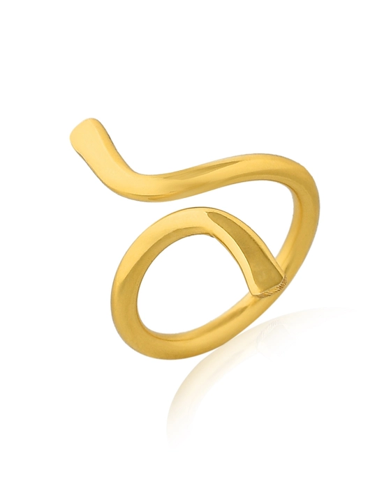 Buy HuaYang Fashion Alloy Helical Design V-Shape Ring(Gold) Online at  desertcartINDIA