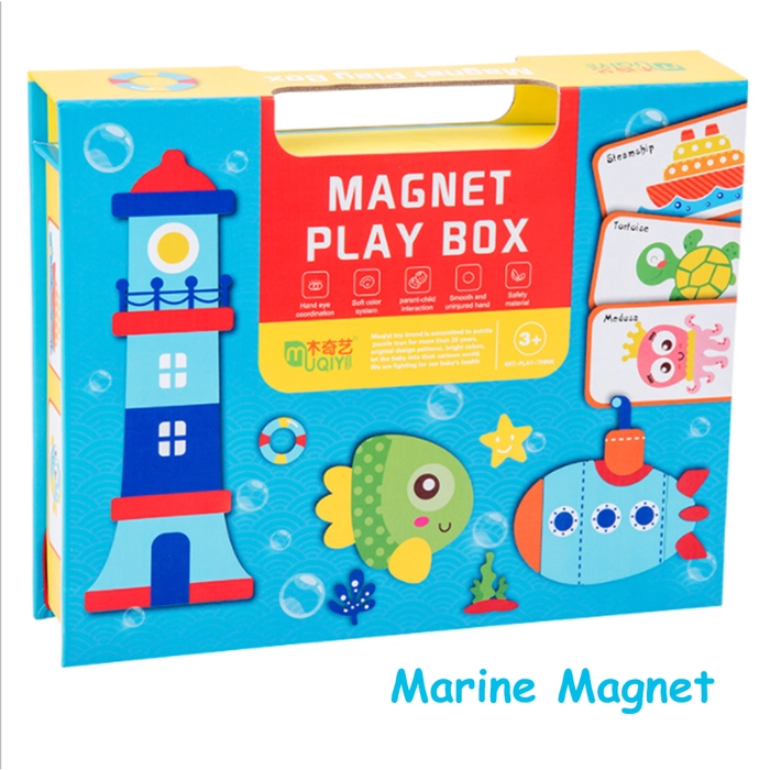 Magnet Puzzle Play Box Kid Early Learning Education Jigsaw Puzzle Magnetic Box for 3 years + Montessori