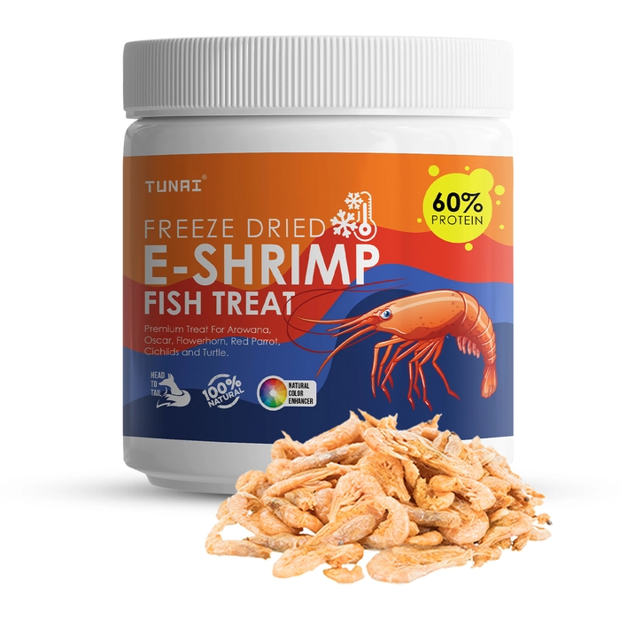 TUNAI E-Shrimp Freeze Dried for Arowana, Flowerhorn, Red Parrot, Oscar, Turtle & Tortoise