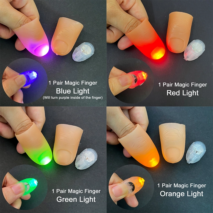 LED Thumb Magic Light Up (1 Pair) Finger Magic Show Prank Toys Birthday Party Lamp LED Toys Event Halloween