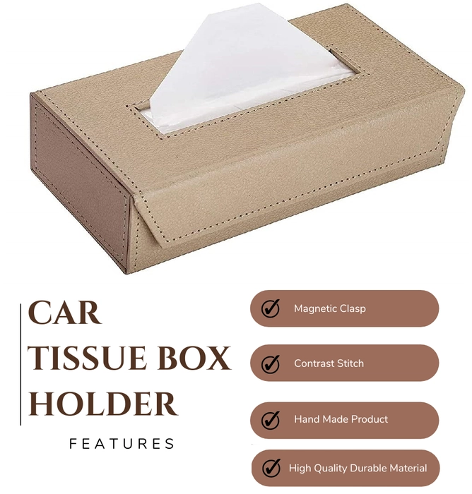 Empica Pu Leather Car Tissue Box/Napkin Box Holder/Car Tissue