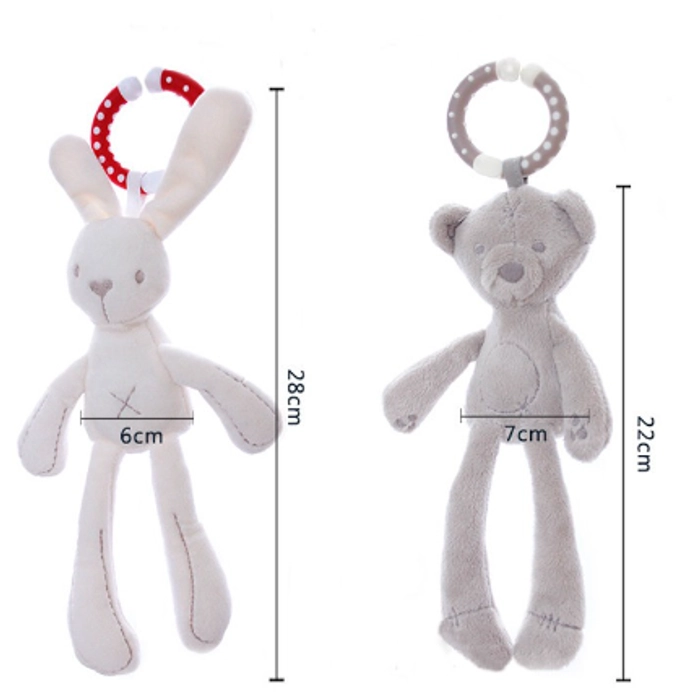 Soft Plush Toy Baby Rattles Rabbit Bear Bunny Playmat Clip On Chime for Baby Stroller Rattle Toys MamiBeby