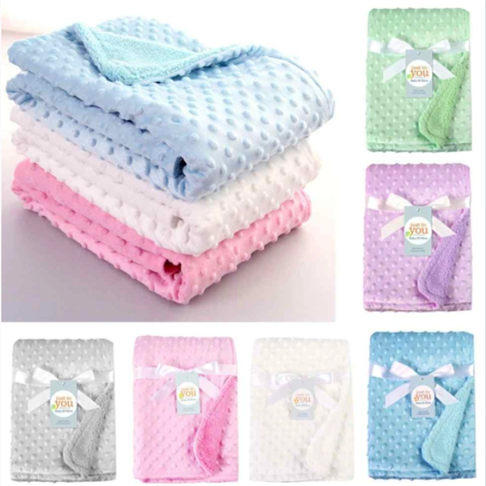 Soft Baby Fleece Blanket Bean Point Fleece Dotted Newborn Baby Blanket Wrap Swaddle Dot Bk Swaddle