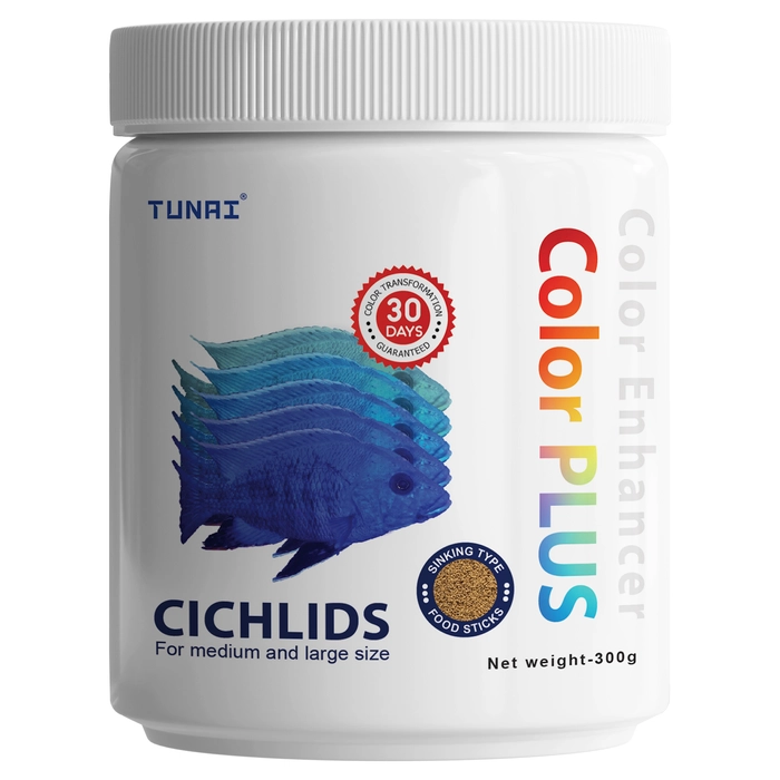 Tunai Color Plus 30 Days Guaranteed Color Transformation Fish Food, Cichlid fish food , 300g