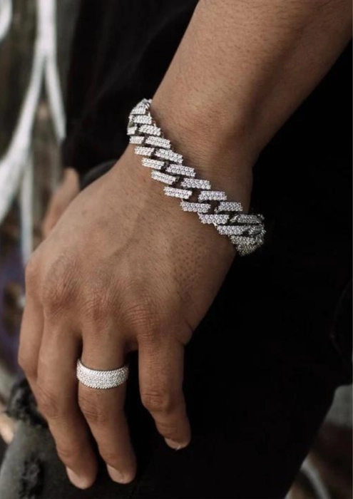 Silver Bracelet For Men | Silver Tiger Face Men's Oxidised Bracelet