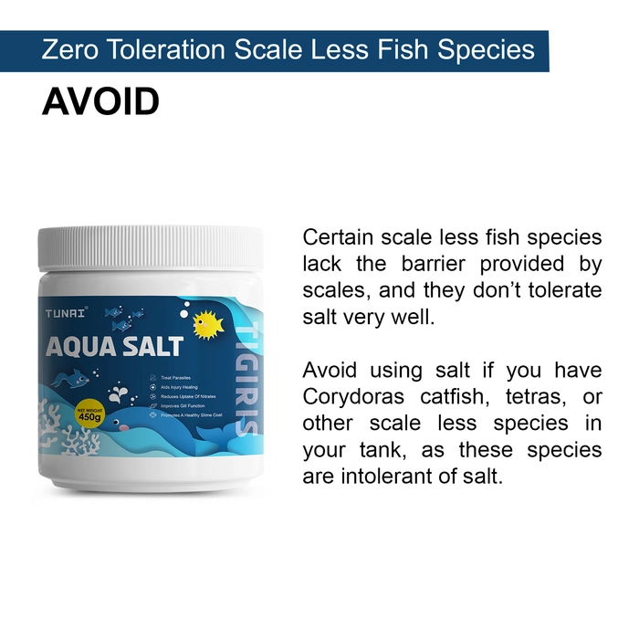 Tunai Aquarium Salt for Fish Tank, Assist in Injury Healing, Improves Gill Function | Fine Particles, 450g