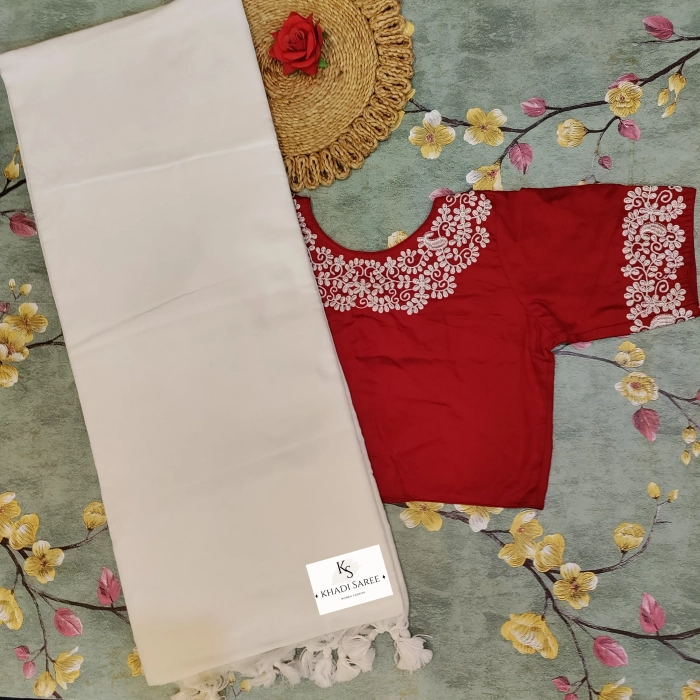 5.5 m (separate blouse piece) Festive Wear Stylist Pure Khadi Saree, With  Blouse Piece at Rs 650/piece in Howrah