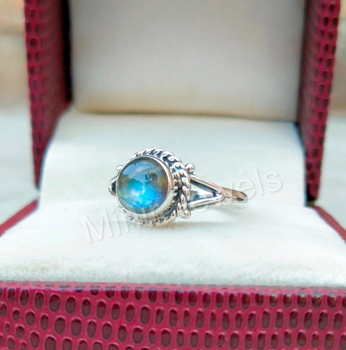 Women Labradorite Ring 925 Sterling Silver Ring Engagement 