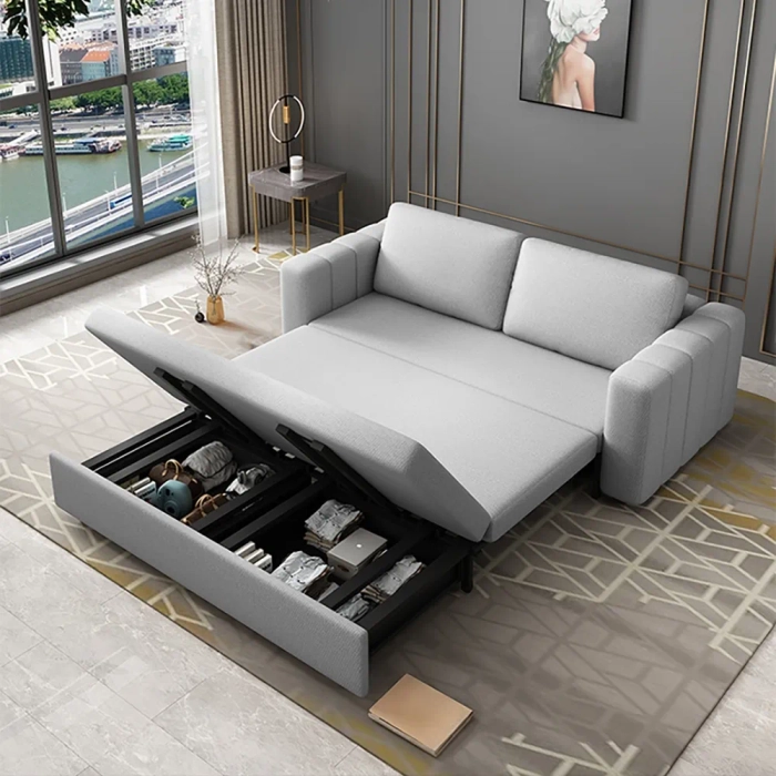 Modern Gray Sofa Bed With Storage