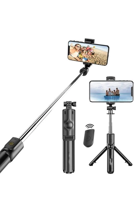 Buy RJR Selfie Stick with Detachable Wireless Remote and Light , 3 in 1  Function Sturdy Tripod Stand and Mobile Stand Bluetooth Selfie Stick  Compatible with iPhone/OnePlus/Samsung/Oppo/Vivo/and All Phones Online at  Best