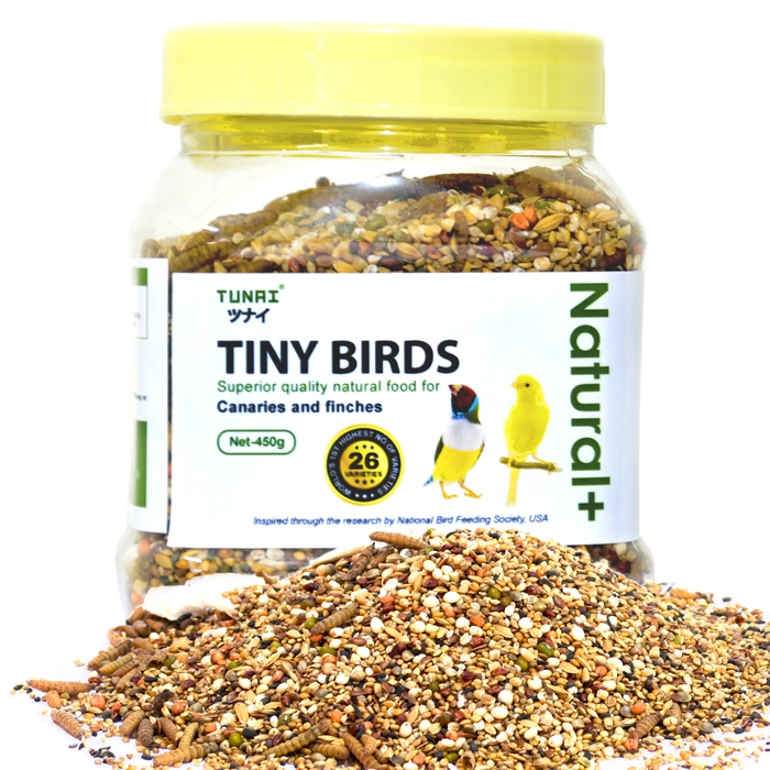 Tunai Natural + 26 Varieties of Native Millets, Seeds and Mineral Foods for Birds (Tiny Birds - Canaries and Finches, 450g)