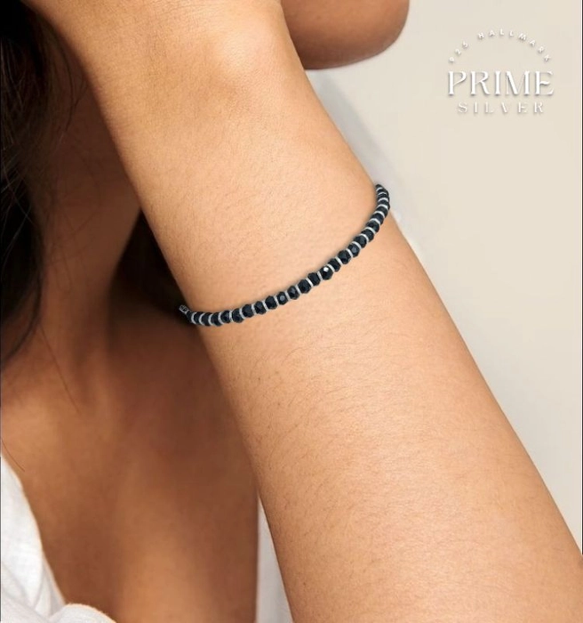 Amazon.com: SHEER BY PRIYAASI 925 Sterling Silver Evil Eye Bracelet for  Women | Nazariya Charm - Black Beads | Bracelet for Women -For Travel,  College, & Work Wear | Drawstring Closure: Clothing, Shoes & Jewelry