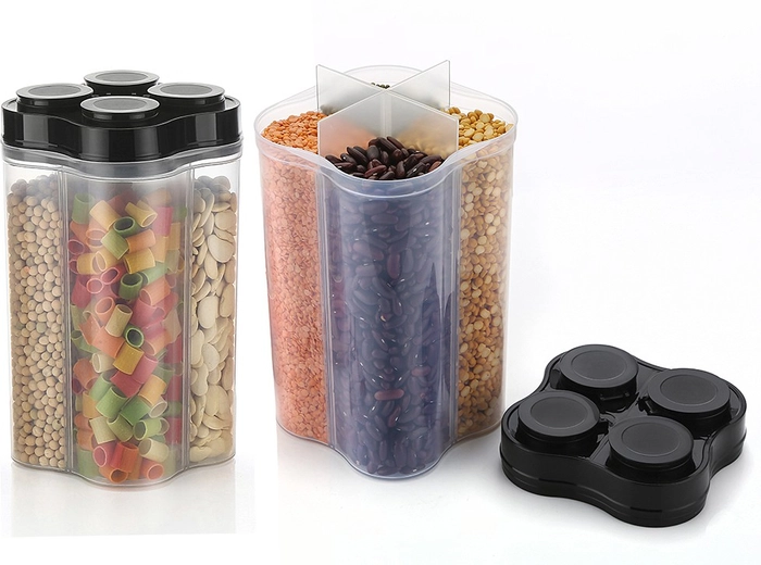 Air Tight Kitchen Plastic Storage Containers Jars Combo Set - 1100