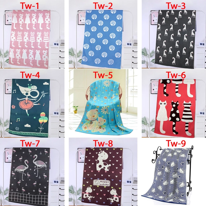 Baby Bath Towel 100% Cotton 140x70cm 3 Layers Gauze Baby Bath Towel with Cartoon Tuala Baby TW