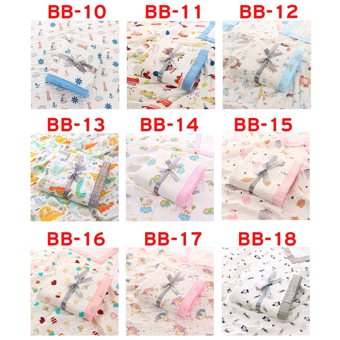 New Born Baby Muslin Blanket Big 6 layer Breathable 100% Cotton Wrap Gauze Selimut Bayi Besar 110x110cm BB