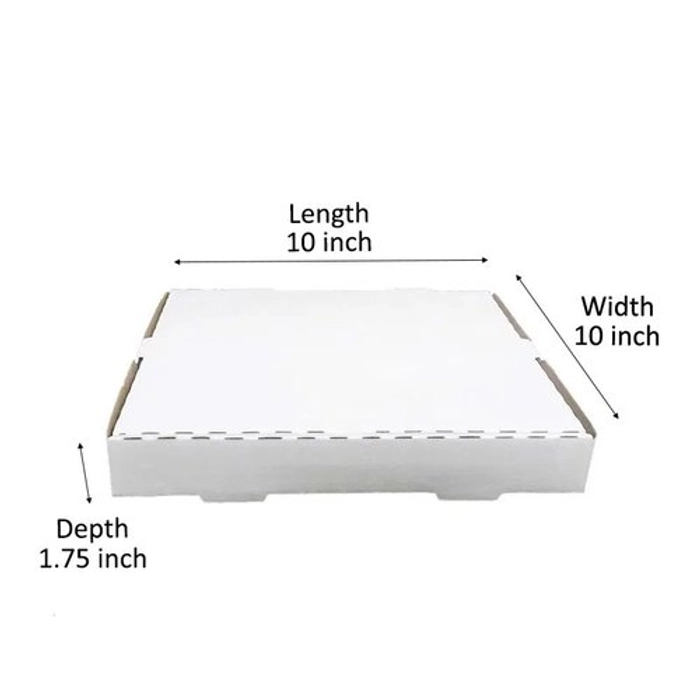 10 x 10 x 1.75 Inch Square White Color Pizza Box - Divena In