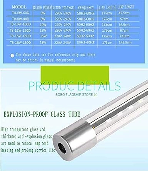 Sobo T8 LED discolor Submersible lamp