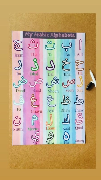 Arabic Magnetic Alphabet Letters With Magnetic Board, Two Markers