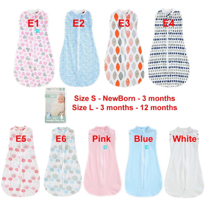 Zip Swaddle 2-Way Comfort Sleep Bag Infant Baby Wrap Blanket For Baby (0-12 Month) Bedung Bayi Blanket