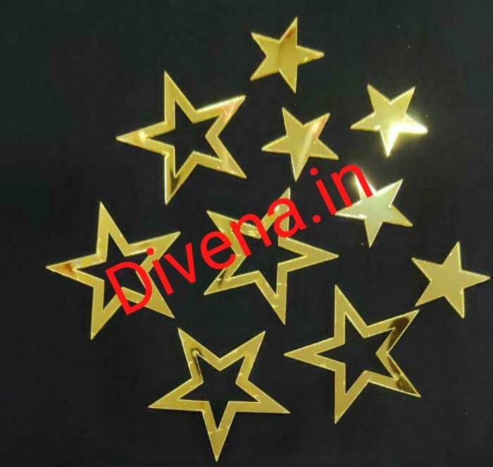 10 PCs Acrylic Gold Non Edible Star For Cake Decoration - Divena In