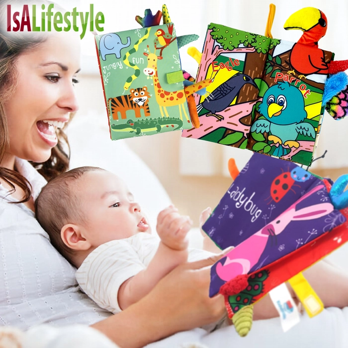 Baby Soft Cloth Book Early Learning Educational Toys Fabric Books Kids Cartoon Animal Toy Book