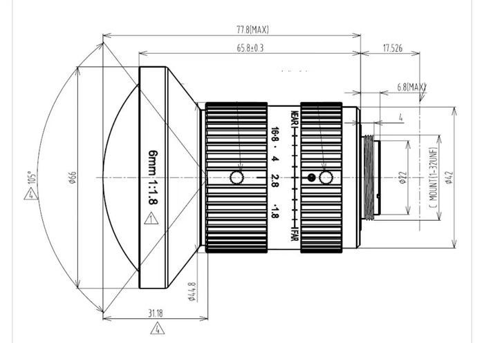 CCTV Lens 6mm FOV 120 Deg