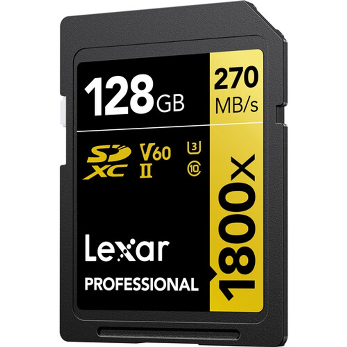 Lexar Professional 1800x SDXC™ UHS-II, U3, V60, RW up to 270/180 MB/s, 64GB/128GB/256GB/512GB