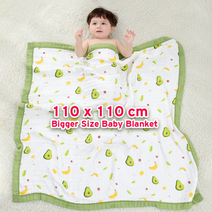 New Born Baby Muslin Blanket Big 6 layer Breathable 100% Cotton Wrap Gauze Selimut Bayi Besar 110x110cm BB