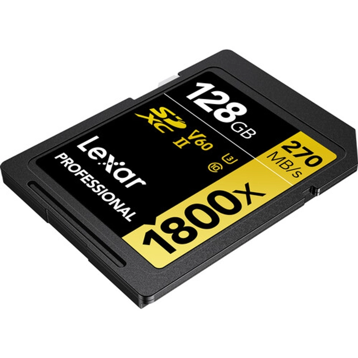 Lexar Professional 1800x SDXC™ UHS-II, U3, V60, RW up to 270/180 MB/s, 64GB/128GB/256GB/512GB