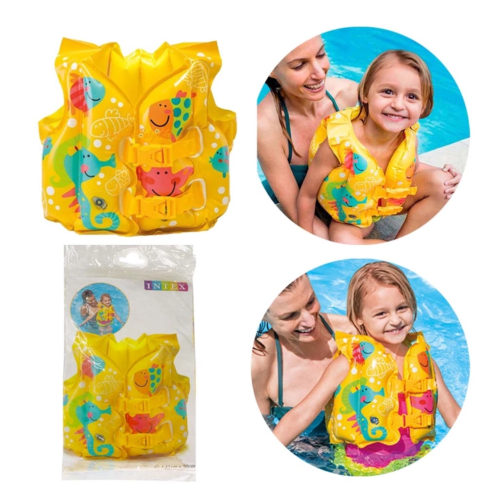 Swim Vest Inflatable Float Kid Life Jacket For Age 3 to 6 Years Pelampung